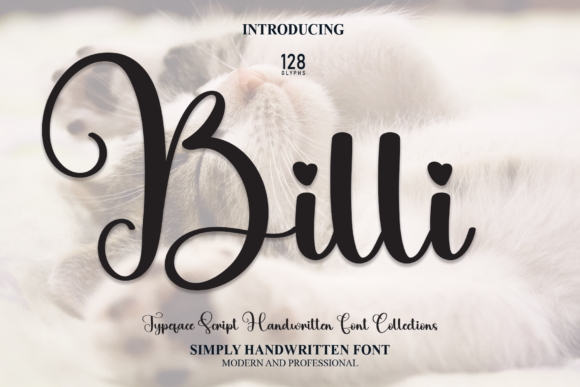 Billi Script Font for Romantic Handmade Designs