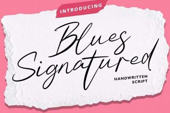 Blues Signatured Font for Handmade Branding & Invitations