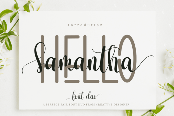 Hello Samantha Font: A Delicate Script Handwritten Typeface for Editorial Romance